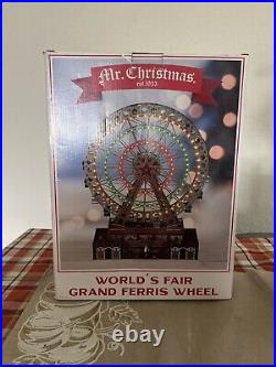 Mr Christmas Worlds Fair Grand Ferris Wheel 120 LED Lights Plays 50 Songs