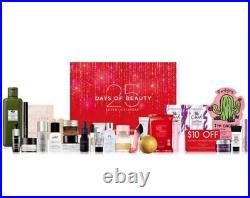 NEW 2023 25 Individual Drawers Of Beauty Advent Calendar for Macy's With$10. Card