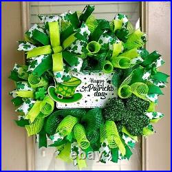 NEW 27 Handmade St. Patrick's Day Geen ribbon wreath FREE SHIPPING