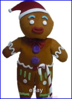 NEW 6.6ft Custom Christmas Gingerbread Man Mascot Costume Adult Size Fancy Plush