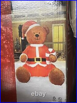 NEW Gemmy Christmas 9' Giant Teddy Bear Santa Lighted Inflatable Airblown Blowup