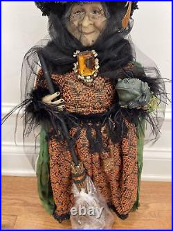 NEW Karen Didion Mabel Witch 27 Halloween Hand-Painted Witch Doll Decor OOS HTF