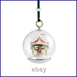 NEW Michael Aram Christmas Ornament Merry Go Round Santa Balloon Snow Globe BOX