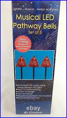 NEW Mr Christmas Musical Pathway Bells LED Lights Plays 15 Songs