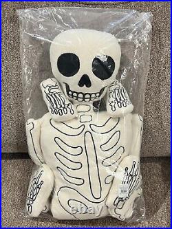 NEW Pottery Barn Mr. Bones Shaped Pillow, Skeleton, Halloween
