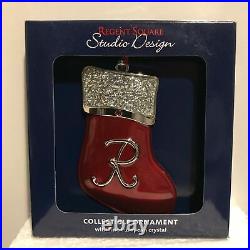 NEW REGENT SQUARE Studio Design Collectible Christmas Ornaments Crystal Letter