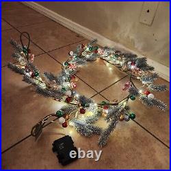 NEW S/2 Pottery Barn Peppermint Twist Bauble String Light UP Lit 6ft GARLAND