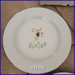 NEW S/4 Pottery Barn Reindeer 11 dinner plates in BOXES
