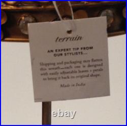 NIB Anthropologie/Terrain Starry Crown on Stand Burnished Gold Candle Xmas