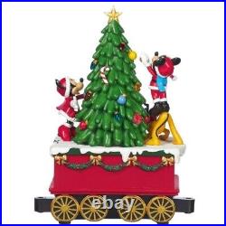 New Disney Musical Music Holiday Train Figurine Set 3-piece Mickey Mouse Winnie