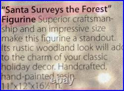 New Large Home Interior Santa Surveys The Forest / Reindeer Figurine 16h #58123
