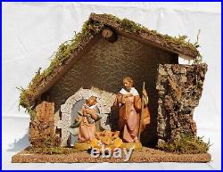 Nib Fontanini 4 Piece Nativity Starter Set 5 Scale Stable Creche & Holy Family