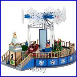 Northlight 12 LED Animated Carnival Blizzard Ride Christmas Village Display