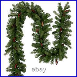 Northlight 25' x 12 Noble Fir Commercial Christmas Garland with Berries, Unlit