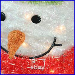 Northlight 38 Lighted Tinsel Snowman Wreath Christmas Yard Decor