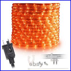 Orange LED Rope Flexible Light Outdoor 10' 20' 25' 50' 100' 150' Christmas Tree