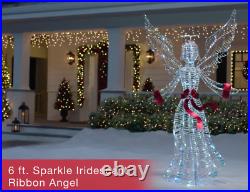 Outdoor Christmas Yard Decorations Holiday Angel Pre Lit 100 LED lights 6FT New