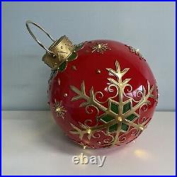 Oversized Christmas Ball Decorative Ornament LED Lights Snowflake (Crack/Hole)