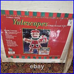 Pair (2) Vintage Yulescapes Foam Gingerbread Man/Girl Christmas Lighted Decor