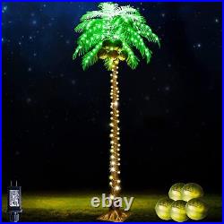 Palm Tree Lighted Led Artificial Coconuts Trees 6ft Outdoor Lights Tropical
