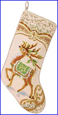 Peking Handicraft 31GY262MC Christmas Reindeer Needlepoint Stocking, 11X18