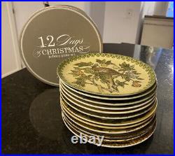 Pottery Barn 12 Days of Christmas Dessert Plates SET O F 12NEW Open Box