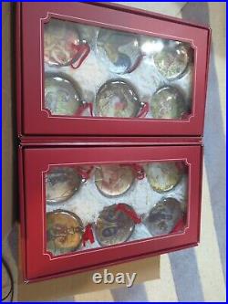 Pottery Barn 12 Days of Christmas Glass Ornaments Set of 12 COMPLETE