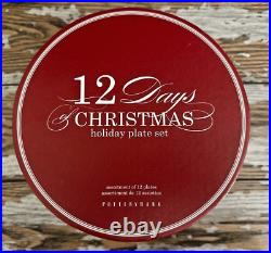 Pottery Barn 12 Days of Christmas Holiday Dessert Plates withbox (Set of 12)