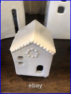 Pottery Barn Ceramic Christmas Village House Set 4 Decor Large Tall Small Mini