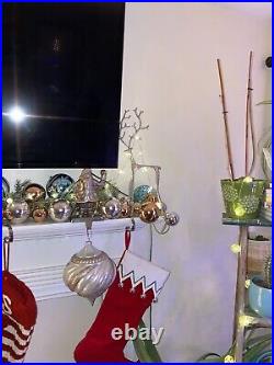 Pottery Barn Galvanized Metal Reindeer Christmas Tree Ornament Lot 3 Pieces