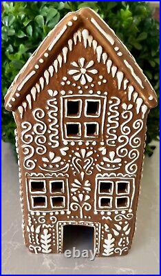 Pottery Barn Gingerbread Village House TALL Brown StonewareChristmas New