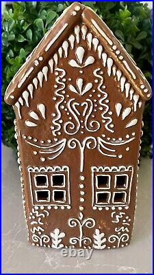 Pottery Barn Gingerbread Village House TALL Brown StonewareChristmas New