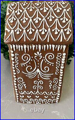 Pottery Barn Gingerbread Village House TALL Brown StonewareChristmas New