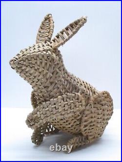 Pottery Barn Handcrafted Rattan Bunny Set Of 2 Rabbit Animals Seasonal Spring