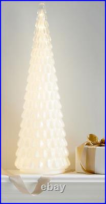 Pottery Barn Pre-lit Glass Caviar Beaded XL 27 Christmas Tree White New In Box