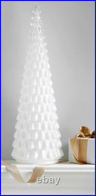 Pottery Barn Pre-lit Glass Caviar Beaded XL 27 Christmas Tree White New In Box