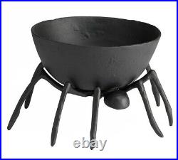 Pottery Barn Trick or Treat Metal SPIDER Candy Bowl Halloween Hand Cast NIB