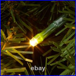 Pre-Lit Artificial Christmas Wreath, Green Fir with White LED Lights