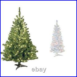 Pre-Lit Artificial Mini Christmas Tree, Green, 4 Feet & Pre-Lit Artificial Ch