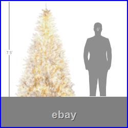 Prelit Artificial Christmas Tree Holiday Décor with LED Lights, White