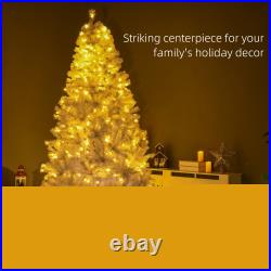 Prelit Artificial Christmas Tree Holiday Décor with LED Lights, White