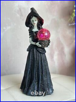 Pretty Witch with Light Up Crystal Ball Figurine 16 Halloween Decor