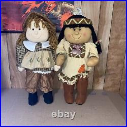 Prima Creations Rare Weighted Native American Indian Girl & Prairie Lot Of 2 24