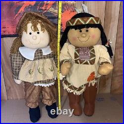 Prima Creations Rare Weighted Native American Indian Girl & Prairie Lot Of 2 24