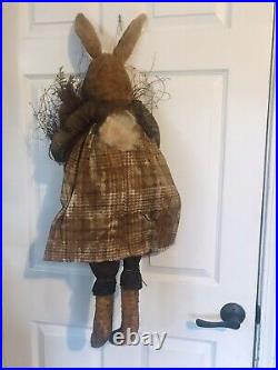 Primitive grungy rabbit bunny by artist MOSES ALLEN 35 long Handmade 2019