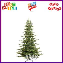 Puleo International 7.5 Foot Pre-Lit Aspen Fir Artificial Christmas Tree with