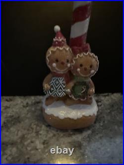 RARE 13 GINGERBREAD Couple Peppermint Lamp Post Lighted Valerie Parr Hill