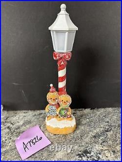 RARE 13 GINGERBREAD Couple Peppermint Lamp Post Lighted Valerie Parr Hill