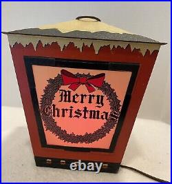 RARE Poloron Vintage Christmas Santa Claus Display Lantern Light WithOriginal Box