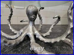 RARE Pottery Barn 2 Pc OCTOPUS Serving STAND withGLASS TRAY